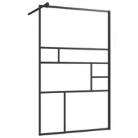Inloopdouchewand 100x195 cm ESG-glas transparant en zwart - thumbnail