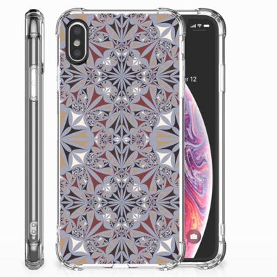 Apple iPhone X | Xs Anti-Shock Hoesje Flower Tiles Apple iPhone X | Xs Anti-Shock Hoesje Flower Tiles