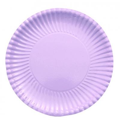 30x Platte Kartonnen Bordjes Lila Paars 23 Cm - Wegwerpborden Van Karton - Feestbordjes - Feestartikelen Tafeldecoratie