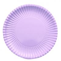 30x Platte Kartonnen Bordjes Lila Paars 23 Cm - Wegwerpborden Van Karton - Feestbordjes - Feestartikelen Tafeldecoratie - thumbnail