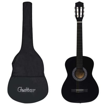 VidaXL Gitaar klassiek beginner met tas 3/4 36" zwart VidaXL Gitaar klassiek beginner met tas 3/4 36" zwart