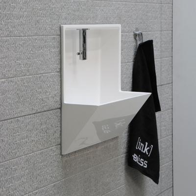 INK Fontein Recess Inbouw Polystone Inclusief Kraan Glans Wit 40x21x40 cm