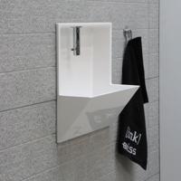 INK Fontein Recess Inbouw Polystone Inclusief Kraan Glans Wit 40x21x40 cm - thumbnail