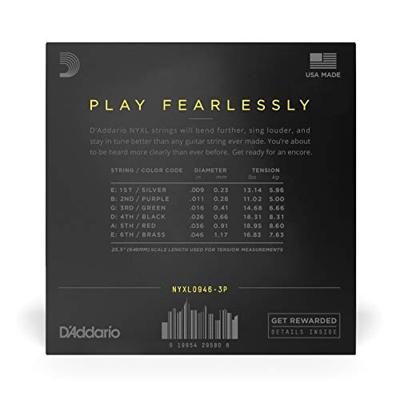 D'Addario NYXL0946-3P 09-46 Super Light Top Regular Bottom NW snaren voor elektrische gitaar (3 sets)