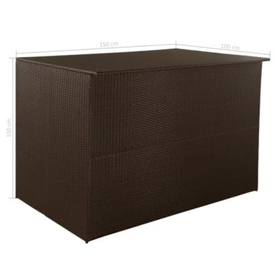 Tuinbox 150x100x100 cm poly rattan bruin