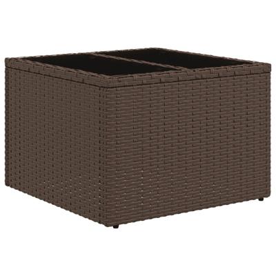 6-delige Loungeset met kussens poly rattan bruin - thumbnail