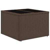 11-delige Loungeset met kussens poly rattan bruin - thumbnail