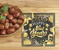 Elegante Nieuwjaar Servetten Zwart/Goud (20st) - thumbnail