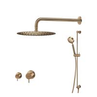 Regendoucheset Qisani Flow Inbouw 2-weg Zonder Plaat Geborsteld Goud - thumbnail