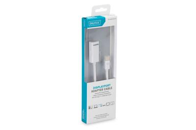 Digitus DB-340404-001-W HDMI / Mini-displayport Adapter [1x Mini-DisplayPort stekker - 1x HDMI-bus] Wit Rond, Afgeschermd (dubbel) 15.00 cm