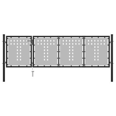 vidaXL Poort 350x75 cm staal zwart
