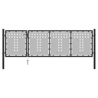 vidaXL Poort 350x75 cm staal zwart - thumbnail