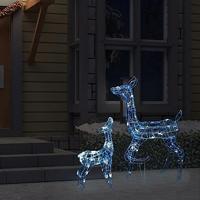 Kerstversiering rendierfamilie 160 LED's koudwit acryl - thumbnail