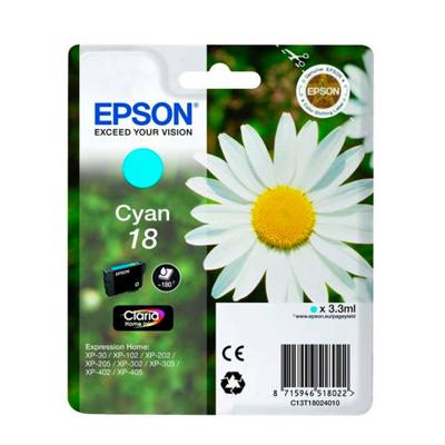 Epson Inktcartridge 18 Origineel Cyaan C 13 T 18024012
