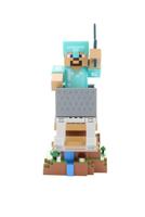 Minecraft Steve Diamond Armor beeldje - EXQUISITE GAMING - Cable Guys - Houder voor koptelefoon, smartphone of kleine accessoires - 20 cm - thumbnail