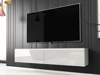TV-meubel DUBAI 2 klapdeuren 140 cm wit/hoogglans wit
