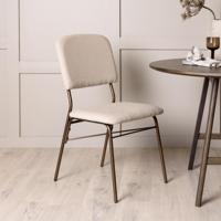 Nohr Eetkamerstoel 'Kristena' Bouclé, kleur Beige - thumbnail