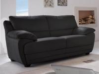 Zitbank NEBRASKA 2 plaatsen eco-leder zwart - thumbnail