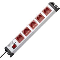 Kopp 227720019 Overspanningsveilige stekkerdoos 5-voudig Grijs, Zwart, Rood Randaarde stekker 1 stuk(s) - thumbnail