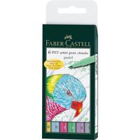 Faber Castell FC-167163 Tekenstift Faber-Castell Pitt Artist Pen Brush Etui A 6 Stuks Pastel - thumbnail