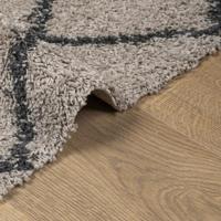 VidaXL Vloerkleed pamplona shaggy hoogpolig 240x240 cm beige antraciet - thumbnail