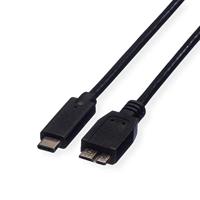 ROLINE USB 3.2 Gen 1 kabel, C-Micro B, ST/ST, zwart, 1 m - thumbnail
