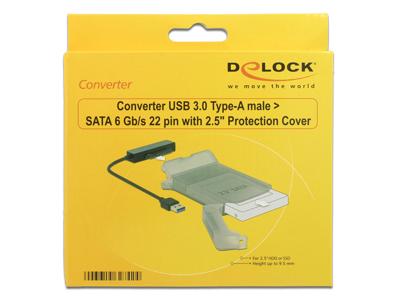 Delock 62742 Converter USB 3.0 Type-A male > SATA 6 Gb/s 22-pins met 2,5 beschermhoes