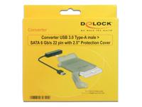 Delock 62742 Converter USB 3.0 Type-A male > SATA 6 Gb/s 22-pins met 2,5 beschermhoes - thumbnail