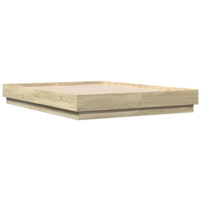 Bedframe bewerkt hout sonoma eikenkleurig 135x190 cm