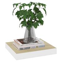 Wandschappen zwevend 2 st 23x23,5x3,8 cm MDF eikenkleurig wit - thumbnail