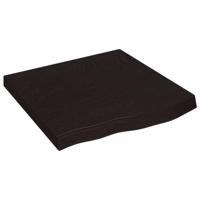 Wandschap 60x60x(2-6)cm behandeld massief eikenhout donkerbruin - thumbnail