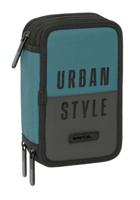 Driedubbele Pennenzak Safta Urban style Blauw Grijs 12,5 x 19,5 x 5,5 cm 37 Onderdelen - thumbnail