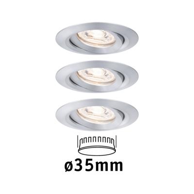 Paulmann 94297 EBL Nova mini Coin LED-inbouwlamp Set van 3 stuks 4 W Aluminium