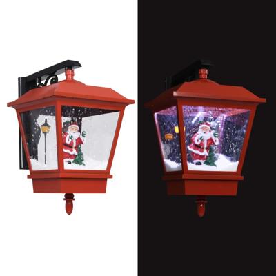 VidaXL Kerstwandlamp met led-lampjes en kerstman 40x27x45 cm rood