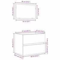 Badkamermeubelset met lade 2 pcs Artisan Eiken 57 x 37 x 45 cm - thumbnail