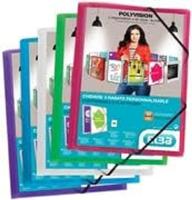 Elastomap Oxford Polyvision A4 met insteektas 3 kleppen PP assorti - thumbnail