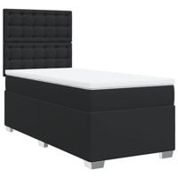 Boxspring met matras kunstleer zwart 120x190 cm - thumbnail