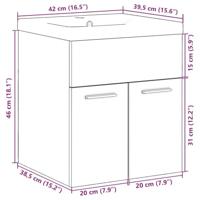 2-delige Badkamermeubelset bewerkt hout sonoma eikenkleurig - thumbnail