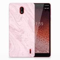 Nokia 1 Plus | TPU | Siliconen hoesje | Marble Pink - Origineel Cadeau Vriendin - thumbnail