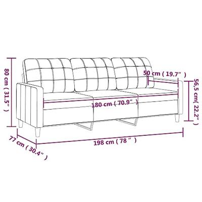 Driezitsbank 180 cm stof taupe