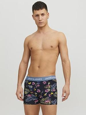 Jack - Jones Jacflower Bird Trunks 3 Pack Noos Boxershorts Surf The Web Black - Black