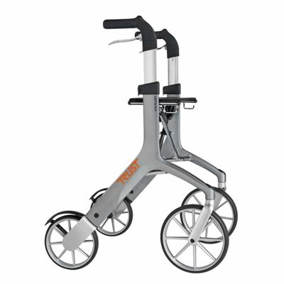 Lichtgewicht rollator Let's Fly (6,9 kg) | TrustCare | Grote wielen en weggewerkte remkabels | Grijs | Design | TCLFLYGR0270