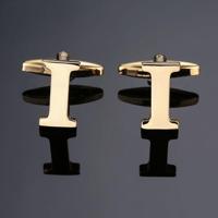 1 paar gouden letters A-Z naam Manchetknopen mannen Frans shirt Manchetknopen (I) - thumbnail