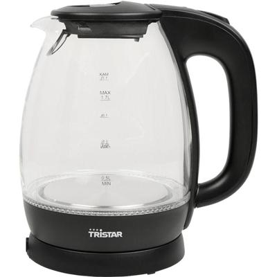 Tristar WK-3405 Waterkoker Snoerloos, Controlelampje, Oververhittingsbeveiliging, Met voet, Kijkvenster Aantal/Volume: 1.7 l Glas, Zwart