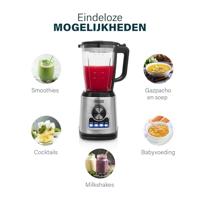 Princess Blender Solid Pro Blender 1400 W RVS, Zwart - thumbnail