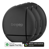 Beeep OneTag Apple Find My & Android Tracker Black & Keychain Black - 3 pack - thumbnail