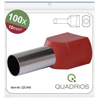 Quadrios 22C440 Dubbele adereindhulzen 10 mm² Deels geïsoleerd Rood 1 set(s) Quadrios 22C440 Dubbele adereindhulzen 10 mm² Deels geïsoleerd Rood 1 set(s)