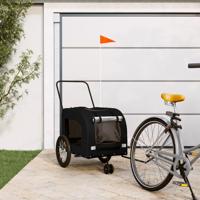 Hondenfietstrailer oxford stof en ijzer zwart - thumbnail