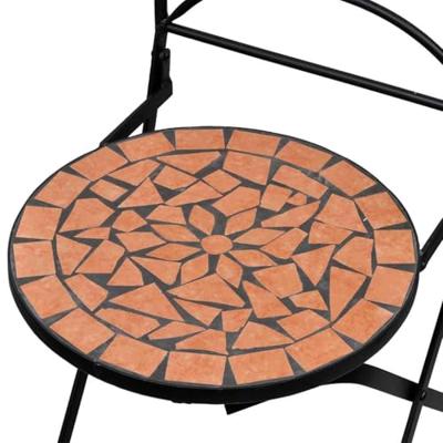 VidaXL Opklapbare stoelen, 2 stuks, keramiek, terracotta VidaXL Opklapbare stoelen, 2 stuks, keramiek, terracotta