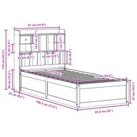Bedframe zonder matras massief grenenhout wasbruin 200x200 cm - thumbnail